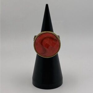 Lia Sophia Red Faceted Resin Statement Ring Size 7